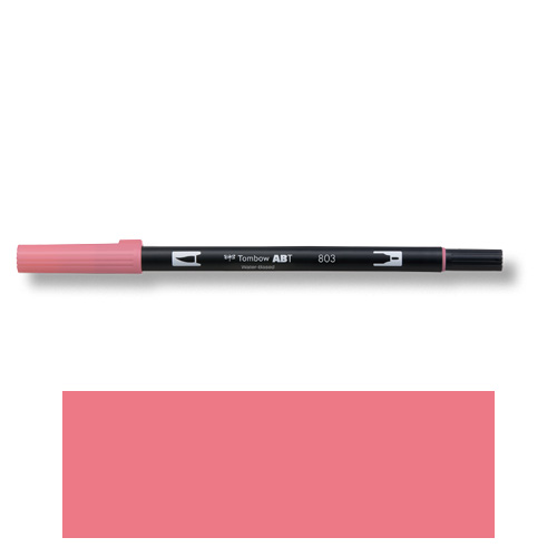 【トンボ鉛筆】ＡＢＴ　デュアルブラッシュペン　水彩　マーカー　カラーペン　ツインタイプ　DUALBRUSH　単色（ピンクパンチ） １本/AB-T803