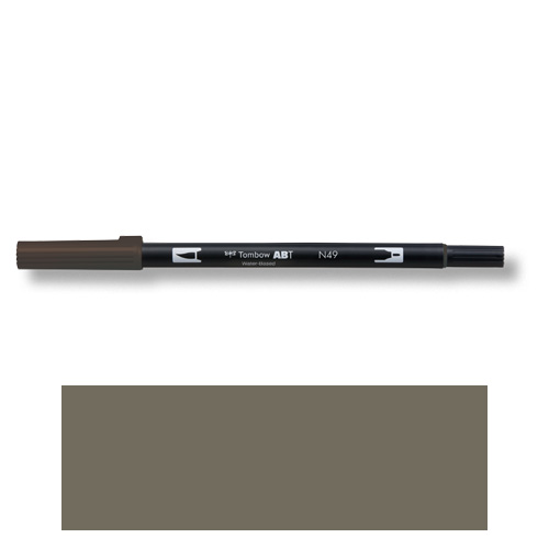 【トンボ鉛筆】ＡＢＴ　デュアルブラッシュペン　水彩　マーカー　カラーペン　ツインタイプ　DUALBRUSH　単色（ウォームグレー8） １本/AB-TN49