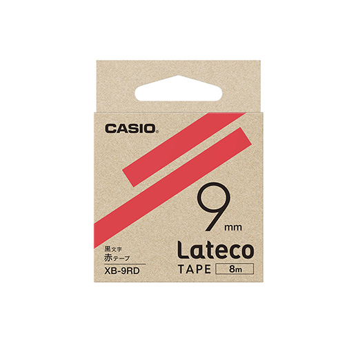 【カシオ】ラベルライター　Ｌａｔｅｃｏ専用　詰め替え用テープ　９ｍｍ幅（赤テープ／黒文字） １本/XB-9RD