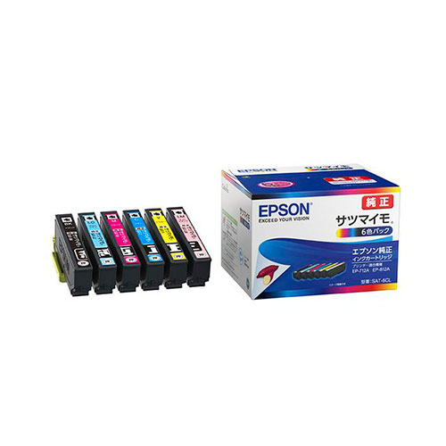 【エプソン】６色パックインクカートリッジ　ＥＰ－７１２Ａ、ＥＰ－８１２Ａ １セット/SAT-6CL