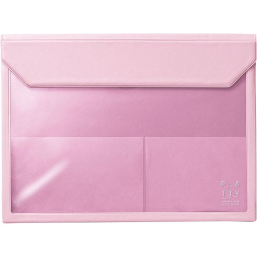 【キングジム】ＦＬＡＴＴＹ　フラッティ　バッグインバッグ　透明ポケット　おしゃれ　Ａ４（ピンク） １冊/5366ヒン