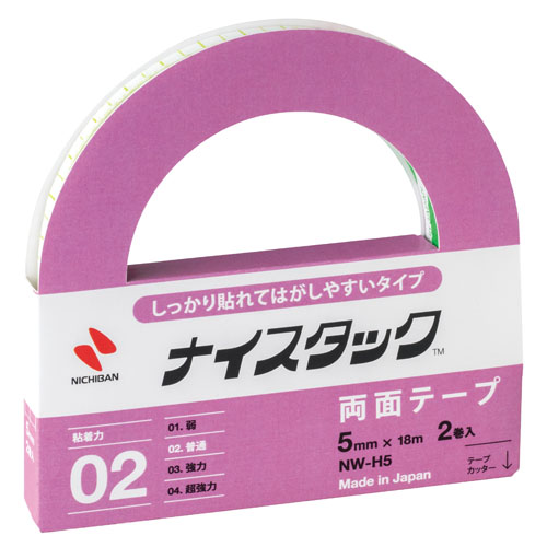 【ニチバン】ナイスタック（ＴＭ）しっかり貼れてはがしやすい両面テープ　両面テープ ２巻/NW-H5