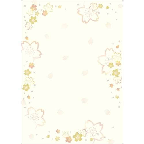 【ササガワ】和柄用紙　和ごころ　Ａ４判（金色桜） １０枚/4-1045