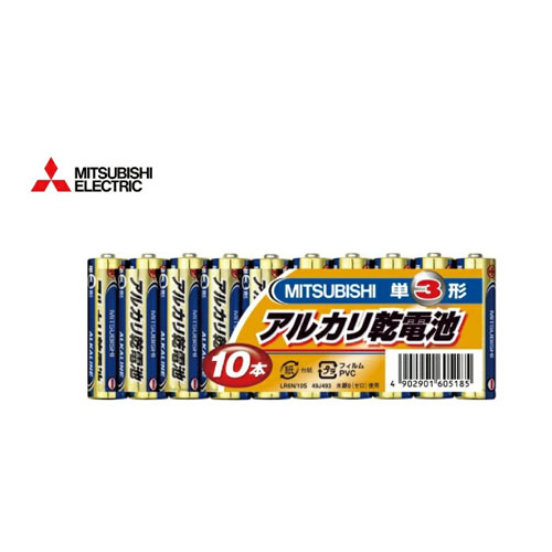【三菱電機】アルカリ乾電池（Ｎタイプ）　シュリンクパック １０本/LR6N/10S