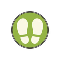 【ヒサゴ】フロア誘導シール　足型　丸（グリーン） １シート/SR027