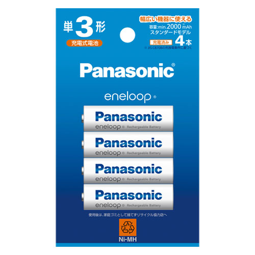 【パナソニック】充電式ニッケル水素電池エネループ　エネループ ４本/BK-3MCD/4H