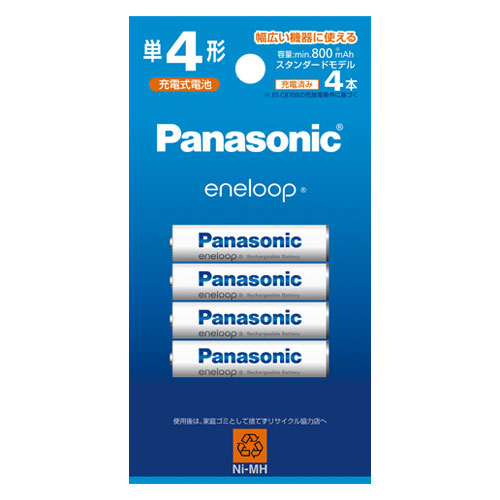【パナソニック】充電式ニッケル水素電池エネループ　エネループ ４本/BK-4MCD/4H
