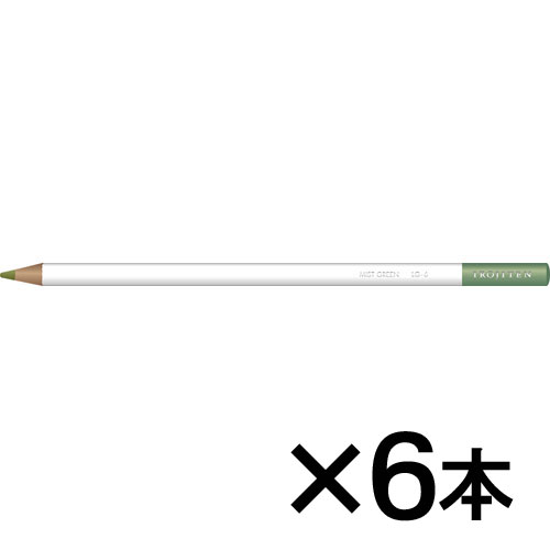 【トンボ鉛筆】色鉛筆　色辞典単色ＬＧ６　１セット（６本入） （抹茶色　（まっちゃいろ））/CI-RLG6
