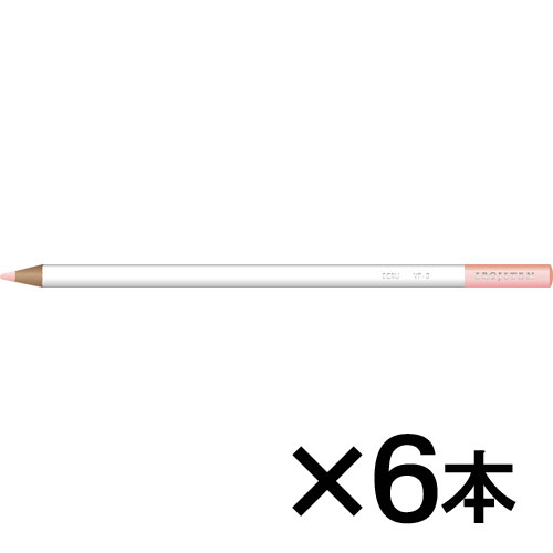 【トンボ鉛筆】色鉛筆　色辞典単色ＶＰ３　１セット（６本入） （砥粉色　（とのこいろ））/CI-RVP3